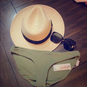 Frankies bikinis ribbed olive green bikini bottom